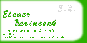 elemer marincsak business card